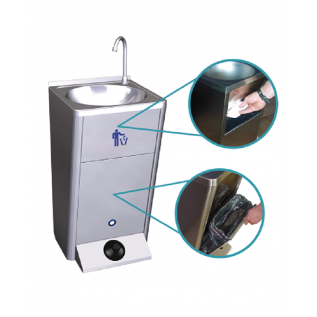 Lave-mains inox autonome et mobile
