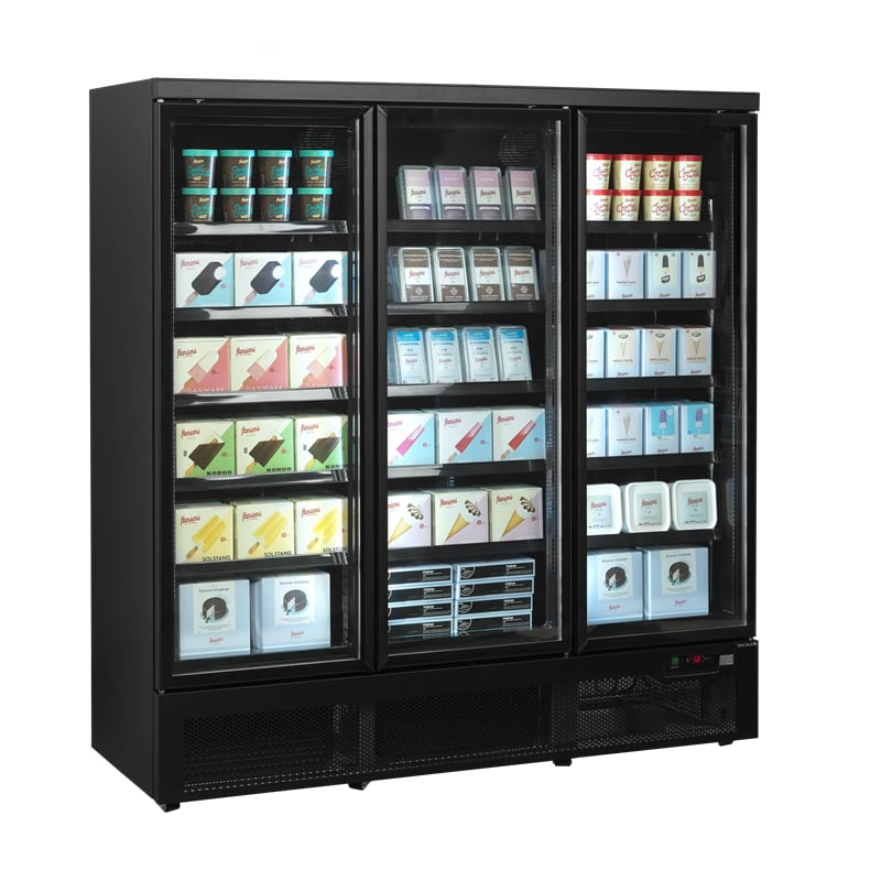 Vitrine négative 3 portes Noire