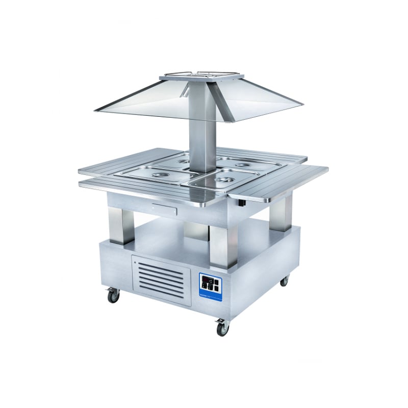 Ilot bain-marie blanc