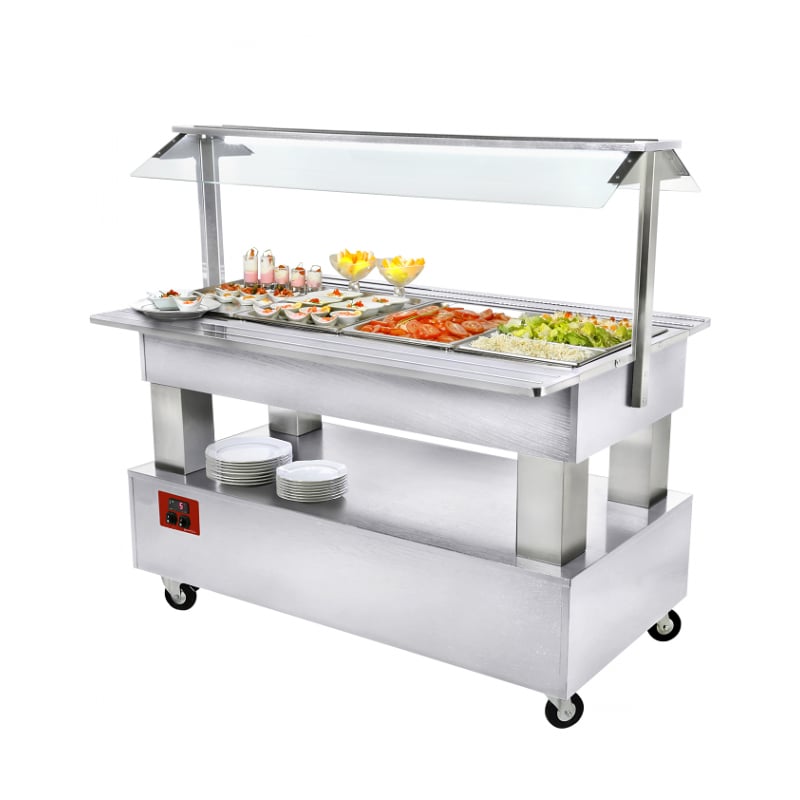 Buffet self réfrigéré 4xGN1/1 bois blanc