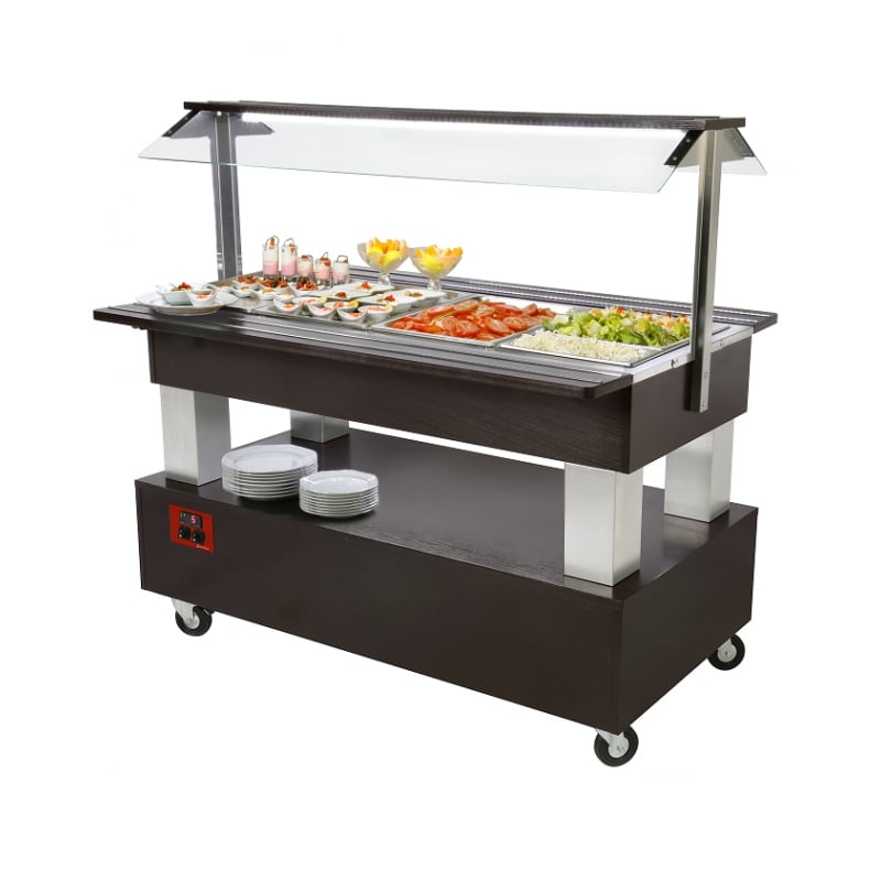 Buffet self réfrigéré 4xGN1/1 bois wengé