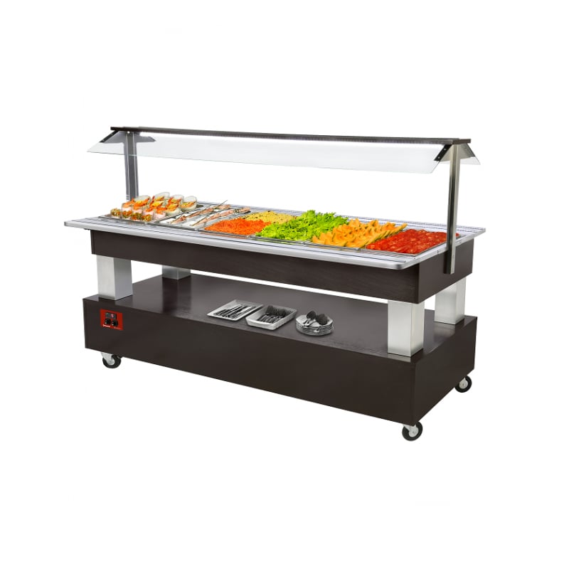 Buffet self réfrigéré 6x GN1/1 wengé