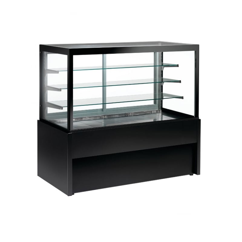 Vitrine service arrière noir 1m