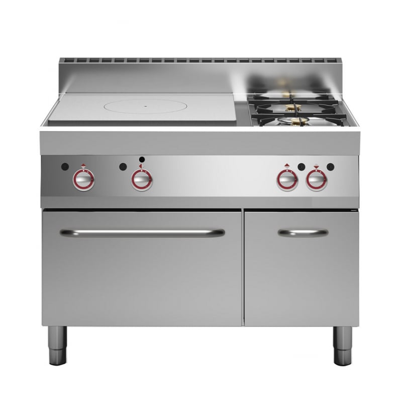 Cuisinière gaz sur four gaz et armoire