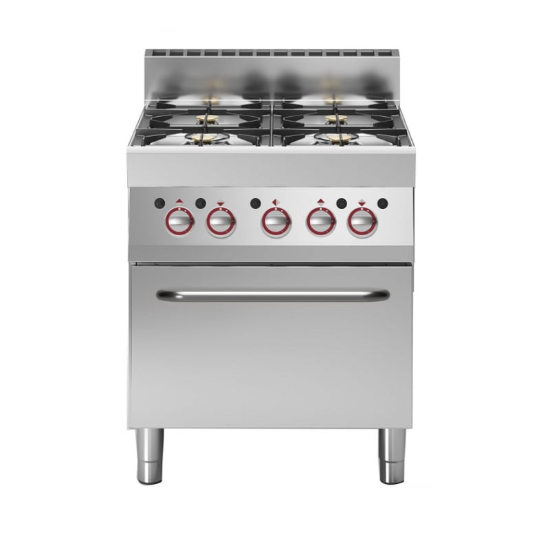 Cuisinière 4 feux sur four gaz