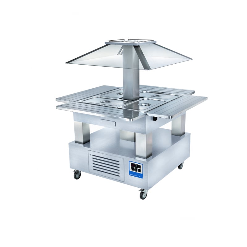 Buffet réfrigéré coupole motorisé bois blanc