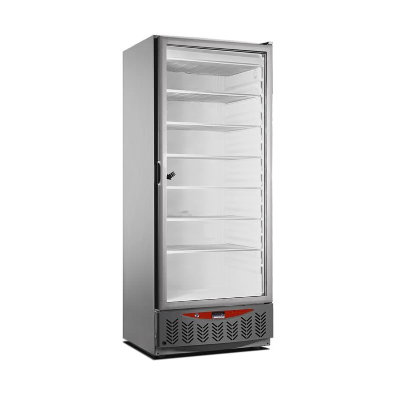 Armoire congélateur inox porte vitrée