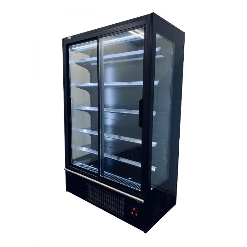 Vitrine murale positive portes SLIM 1.30M NOIR