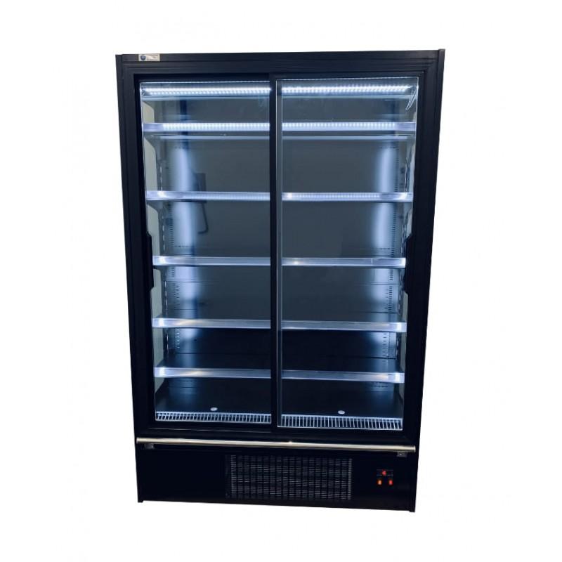 Vitrine murale positive portes SLIM 1M NOIR