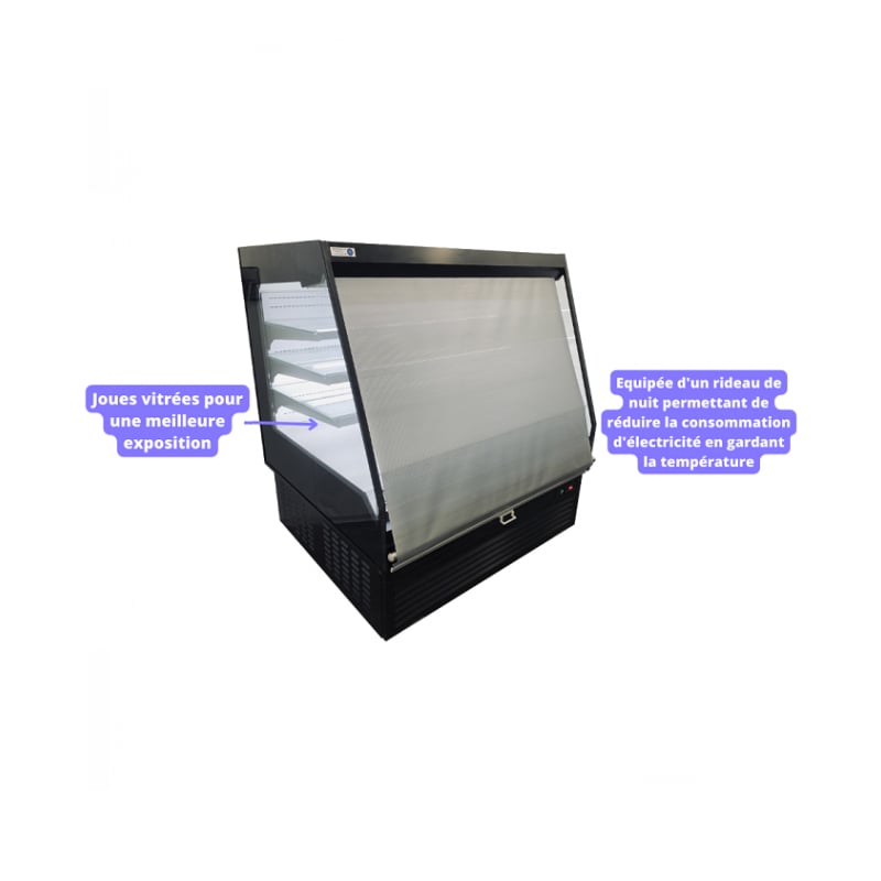 Vitrine semi-verticale réfrigérée largeur 2m