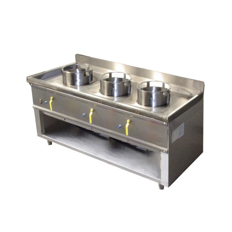 Wok gaz sur châssis 3 brûleurs